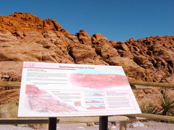 Red Rock 180 million years ago sign