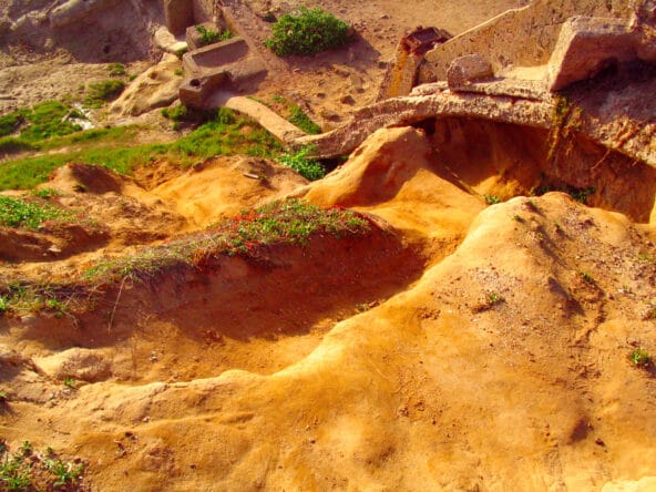 Rusty Orange sand path to Sutro Bath