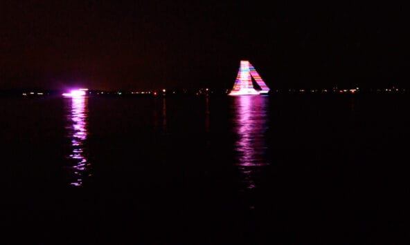 Sailboat Rainbow Light Streaks