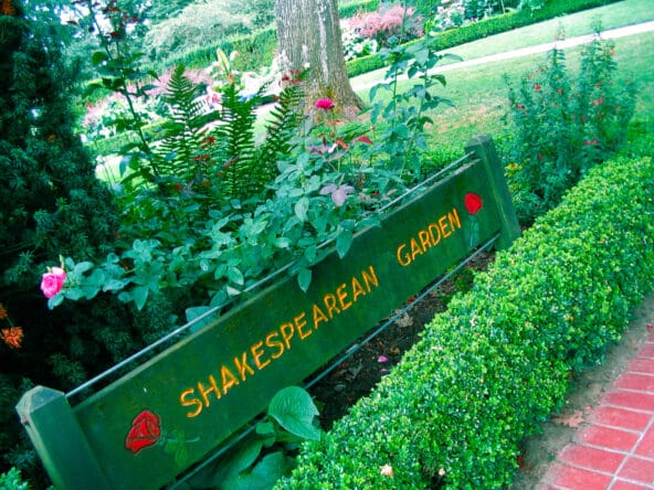 Shakespearean Garden sign