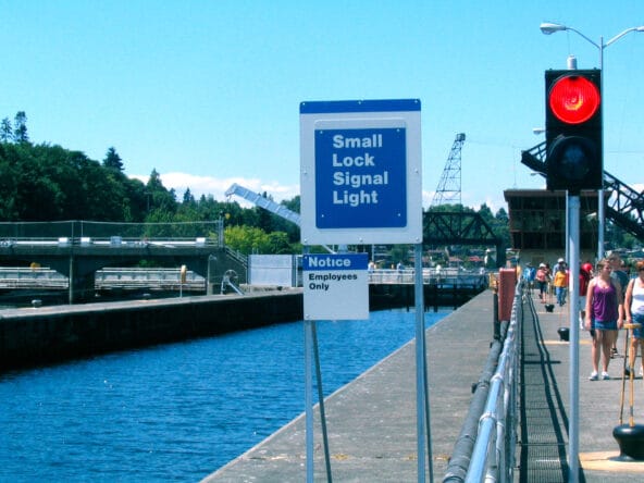 Small Lock Signal light showing Red