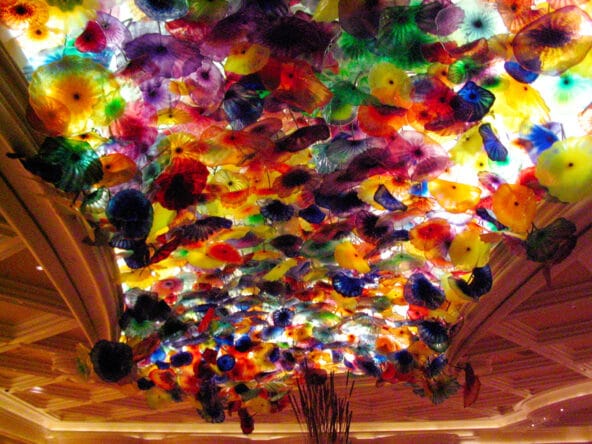 Stained Glass flowers on the ceiling
