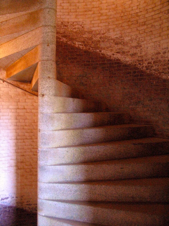 Stone spiral staircase going upward