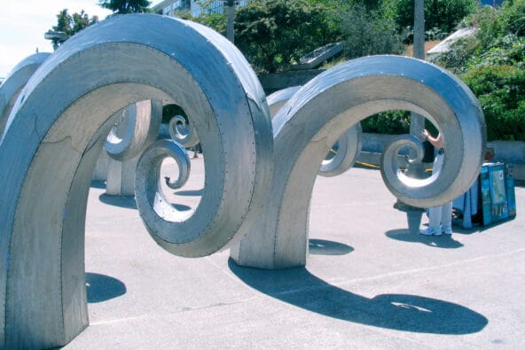 Strange metal horn sculptures