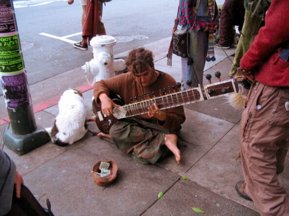 Street Performer playing sitar