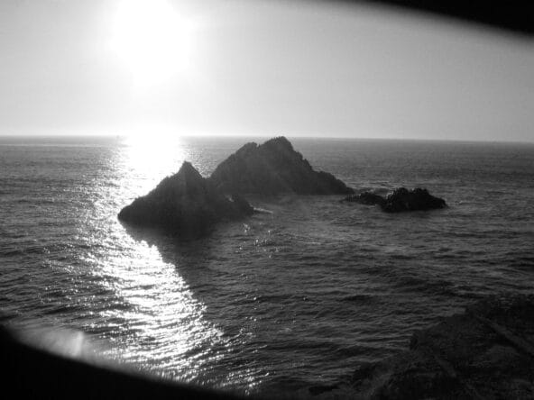 Sun just above Rocks by Sutro Baths