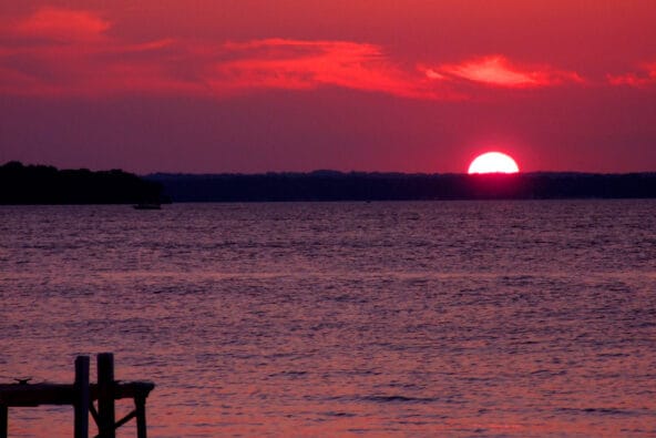 Sunset behind Lake Mendota