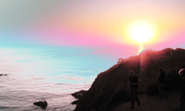 Sunset on Big Sur coast