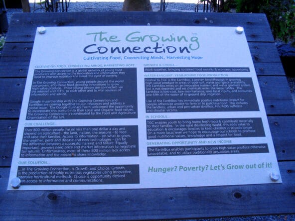The Growing Connection sign