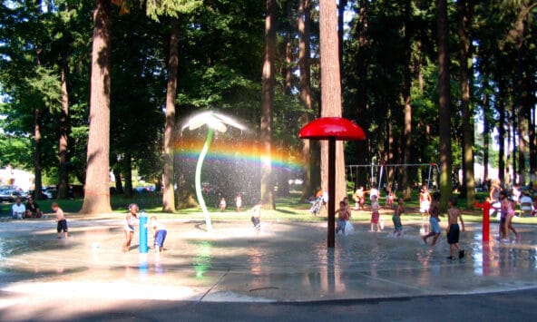 The Rainbow under Park Fountains