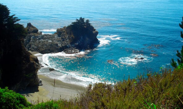 Tide coming in near McWay Falls