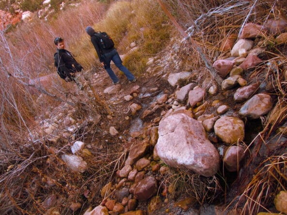 Trail guide Dana by stream