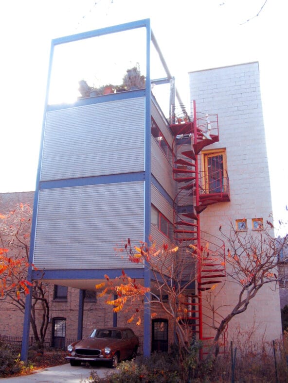 Vertical House above garage