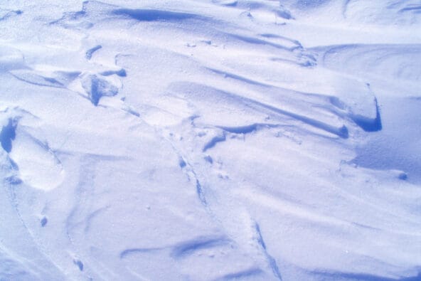 Wind sculpted glistening snow