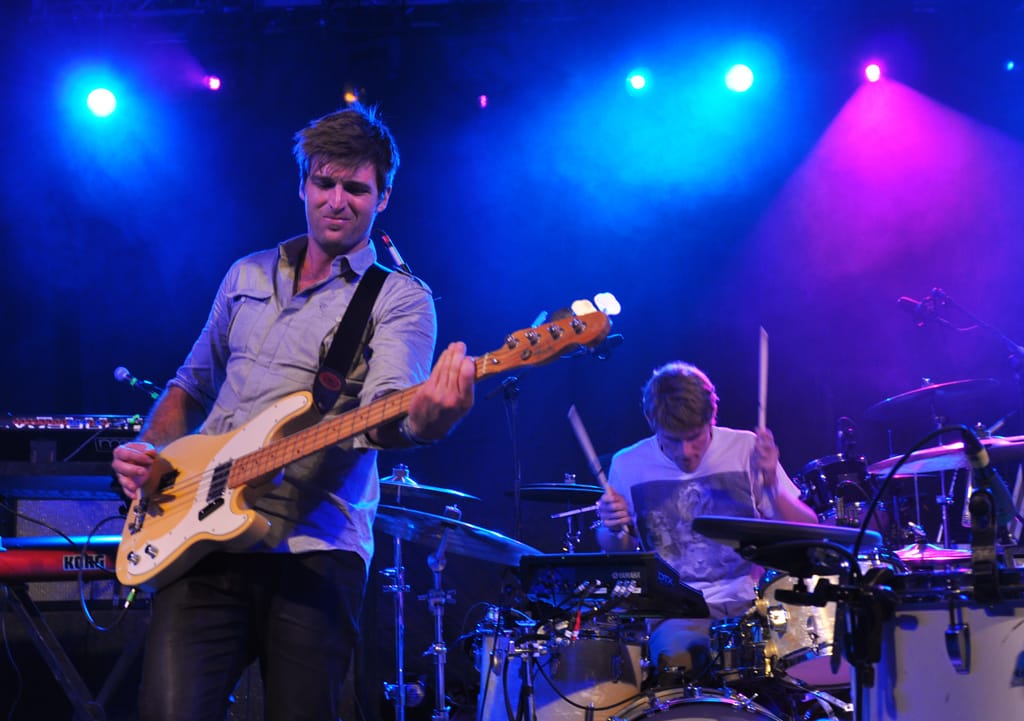 Cubbie Fink (front) and Mark Pontius at the 2011 South by Southwest festival