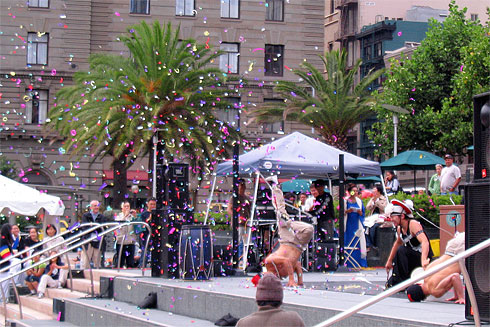 Confetti and Breakdancing at Korean Day Festival at Union Square
