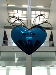 Huge Blue Metal Heart by Koons