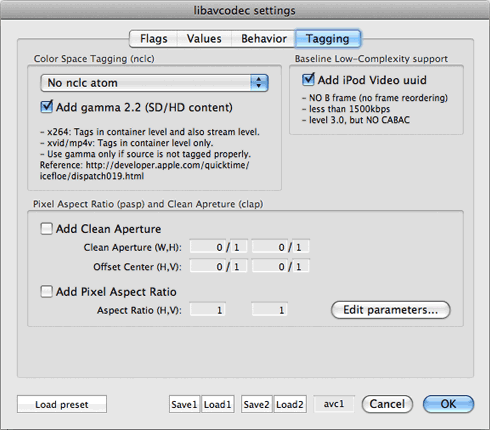 x264 Color Space Tagging