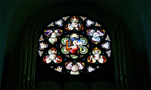 Ancient Flower Design in Stained Glass