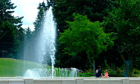 Cheesman Park Fountain & Girl in Pink