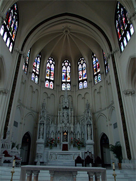 Colorful Stained Glass above the Altar