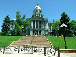 Front of Colorado State Capitol building