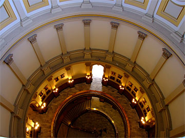 Looking down to the first floor