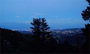 View of the City lights from mountain