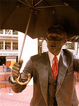 Allow Me statue by Johnson (closeup)
