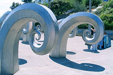 Strange metal horn sculptures