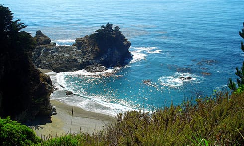 Tide coming in near McWay Falls
