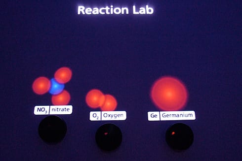 Reaction Lab showing various molecules
