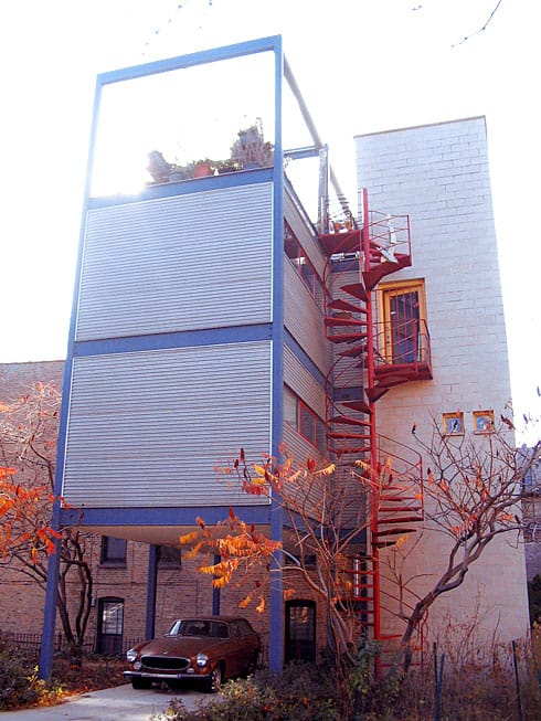 Vertical House above garage
