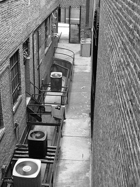 Hidden Alley between buildings